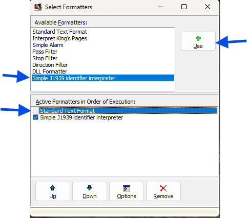 Select Formatters - Simple J1939